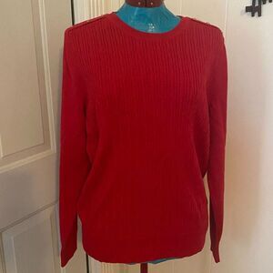 Kim Rogers 100% Cotton Scoop Neck Fitted Sweater Women Size L